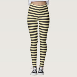 Schwarz Gelbe Streifen Leggings
