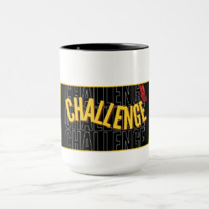Schwarz Gelbe Typografie Challenge Tasse