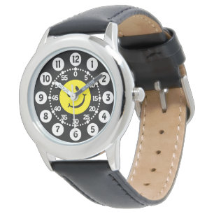 Schwarz-, Gelbe u. weißeglückliche Armbanduhr