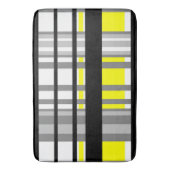 Schwarz-gelbe, weiße und graue Streifen Badematte (Vorderseite Vertikal)