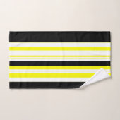 Schwarz-gelbe, weiße und graue Streifen Badhandtuch Set (Handtuch)