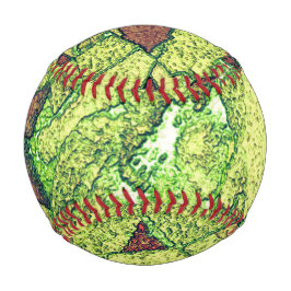 Schwarz-gelber bemalter Vulkangestein zeichnend Baseball