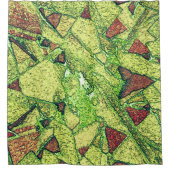 Schwarz-gelber bemalter Vulkangestein zeichnend Duschvorhang (Vorderseite)