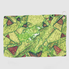 Schwarz-gelber bemalter Vulkangestein zeichnend Golfhandtuch