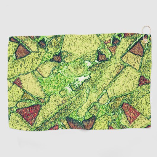 Schwarz-gelber bemalter Vulkangestein zeichnend Golfhandtuch (Horizontal)