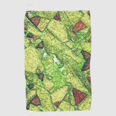 Schwarz-gelber bemalter Vulkangestein zeichnend Golfhandtuch (Vorderseite)