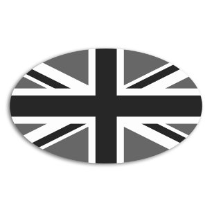 Schwarz-gelber Union Jack Ovaler Aufkleber