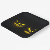Schwarz-gelbes Halloween-Kürbisgesicht Pappteller (Gewinkelt)