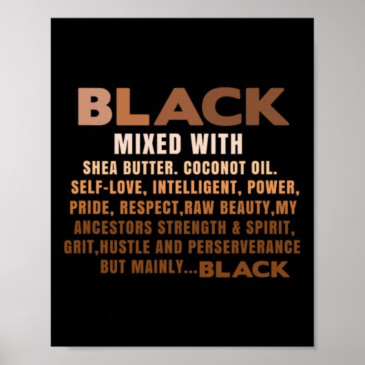 Schwarz gemischt mit Shea Butter Schwarz Geschicht Poster (Vorne)