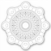 Schwarz Geometric Mandala v2 Sticker (Vorderseite)