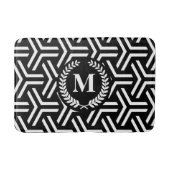 Schwarz Geometrisch Badematte (Vorderseite)