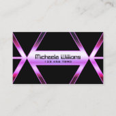 Schwarz geometrisch rosa Lila Shimmer Visitenkarte (Vorderseite)