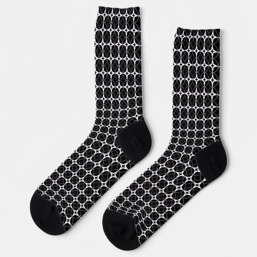 Schwarz Geometrisch Socken (Linkes Detail)