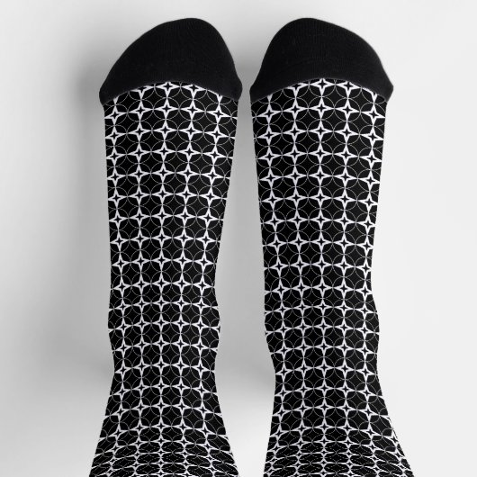 Schwarz Geometrisch Socken (Oben)