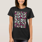 Schwarz Geometrische Abstrakte Muster Rose Rosa We T-Shirt (Vorderseite)