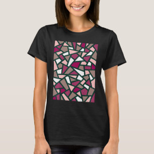 Schwarz Geometrische Abstrakte Muster Rose Rosa We T-Shirt