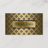 Schwarz geometrische Formen Gold Hintergrund Visitenkarte (Vorderseite)
