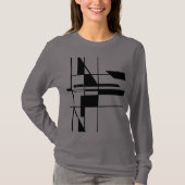 Schwarz Geometrisches Gameboard MCM Abstrakte Kuns T-Shirt (Vorderseite)