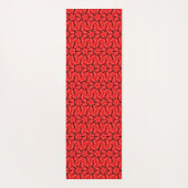 Schwarz-geometrisches Muster der skulpturenroten K Yogamatte (Rückseite)