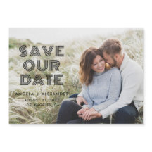 Schwarz Geometrisches Retro-Foto Hochzeit speicher