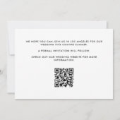 Schwarz Geometrisches Retro-Foto Save The Date (Rückseite)