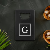 Schwarz-Gerahmt-Monogramm Geldbeutel Flaschenöffner