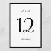 Schwarz-Gerahmt-Weiß-Formblatt 5 x 7 Tischnummern (Vorderseite)