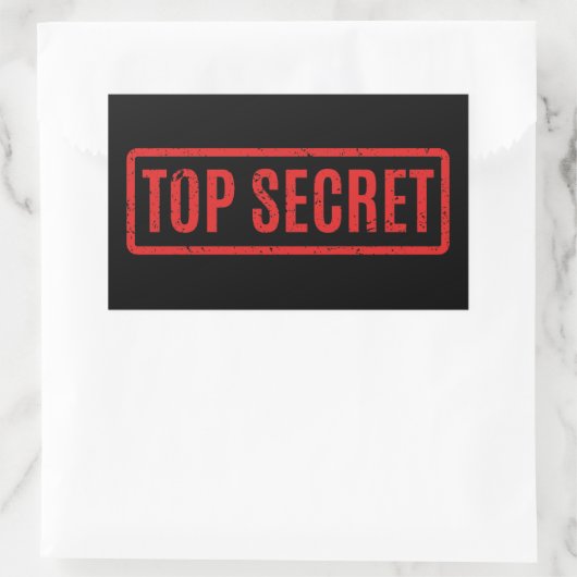 Schwarz gestanzter oberer Geheimticker Rechteckiger Aufkleber (Tasche)