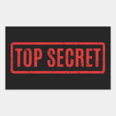 Schwarz gestanzter oberer Geheimticker Rechteckiger Aufkleber (Vorderseite)