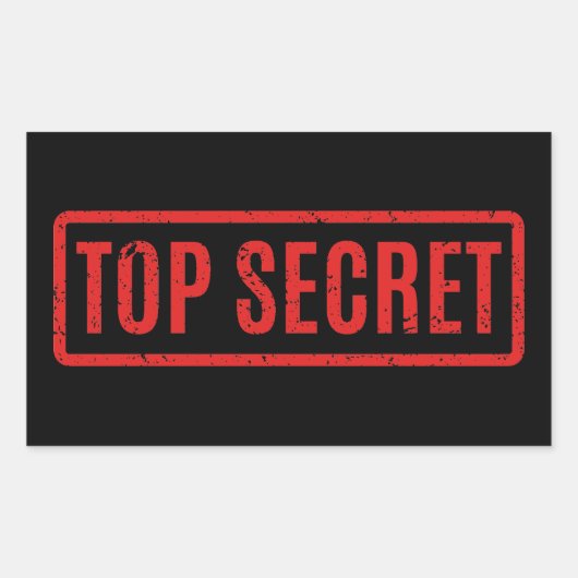 Schwarz gestanzter oberer Geheimticker Rechteckiger Aufkleber (Vorderseite)