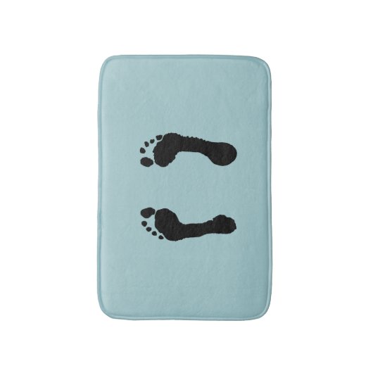 Schwarz-Gestempelte Abdrücke (blau) Badematte (Vorderseite Vertikal)