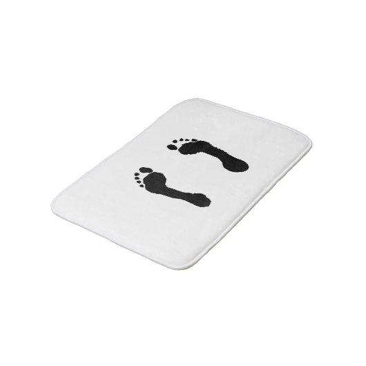 Schwarz-Gestempelte Abdrücke (weiß) Badematte (Schrägansicht)