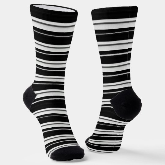 Schwarz gestreifte Socken – Fetter monochromer Sti (Gewinkelt)