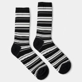 Schwarz gestreifte Socken – Fetter monochromer Sti (Rechts)