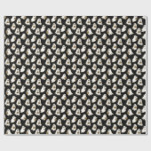 Schwarz | Ghost & Pumpkin Geschenkpapier (Flach)