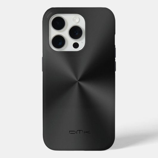 Schwarz glänzende Imitate aus Edelstahl-Monogramm Case-Mate iPhone Hülle (Rückseite)