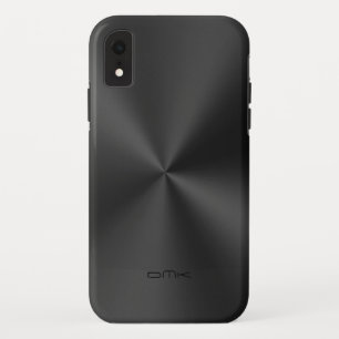 Schwarz glänzende Imitate aus Edelstahl-Monogramm Case-Mate iPhone Hülle
