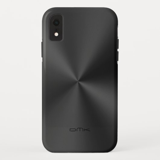 Schwarz glänzende Imitate aus Edelstahl-Monogramm Case-Mate iPhone Hülle (Rückseite)