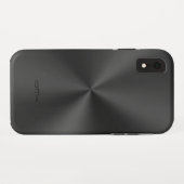 Schwarz glänzende Imitate aus Edelstahl-Monogramm Case-Mate iPhone Hülle (Rückseite (Horizontal))