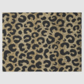 Schwarz & Glitzer Gold Leopard Tierdruckmuster Seidenpapier (Vorderseite)