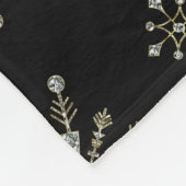 Schwarz & Glitzer Weihnachtsschneeflocken 2 Fleecedecke (Ecke)