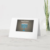 schwarz glücklicher hanukkah einladung (Rückseite)