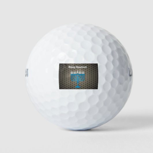 schwarz glücklicher hanukkah golfball (Vorderseite)