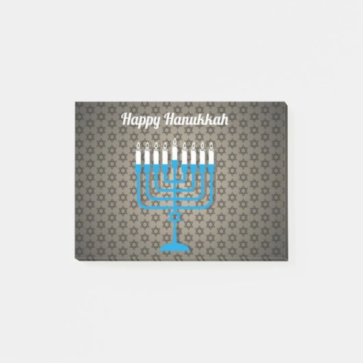 schwarz glücklicher hanukkah post-it klebezettel (Vorderseite)