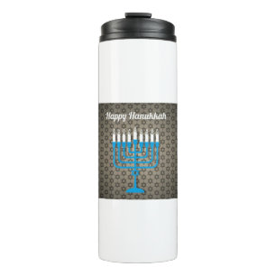 schwarz glücklicher hanukkah thermosbecher