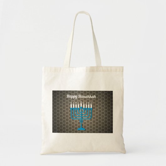 schwarz glücklicher hanukkah tragetasche (Vorne)