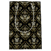 schwarz glühendes Damaskusmuster Mittlere Geschenktüte (Vorderseite)