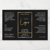 Schwarz & Gold 2 OZ Tropfer Flasche Wasserdicht Et Lebensmitteletikett (Einzelnes Label)