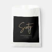 Schwarz & Gold 60. Geburtstagsfeier Geschenktütchen (Vorderseite)