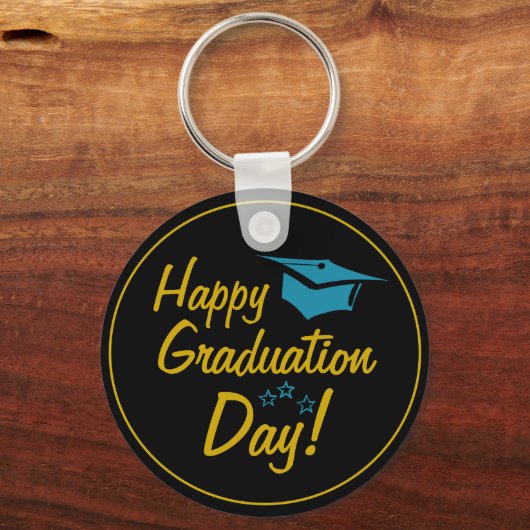 Schwarz-Gold-Abschluss-Geschenk für Grade Schlüsselanhänger (Vorderseite)